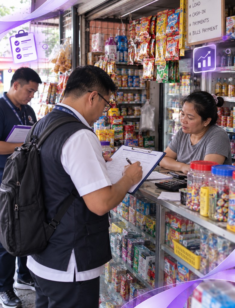 Store visit — reports, load, and bills payment support